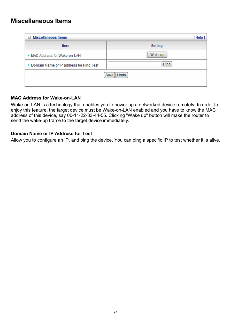 Miscellaneous items | LevelOne WBR-6022 User Manual | Page 76 / 87