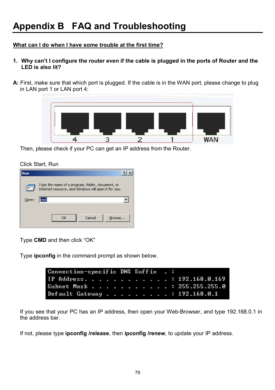 Appendix b faq and troubleshooting | LevelOne WBR-6022 User Manual | Page 81 / 87