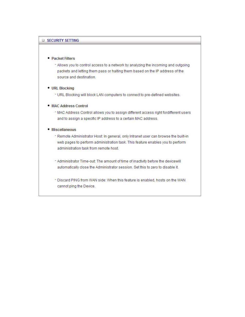 2 security setting | LevelOne WBR-6801 User Manual | Page 32 / 53