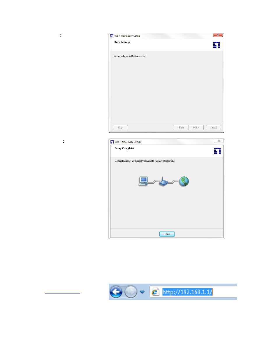 You can also browse web ui to configure the device, 2 easy setup by configuring web pages, Browse to activate the setup wizard | LevelOne WBR-6803 User Manual | Page 13 / 66