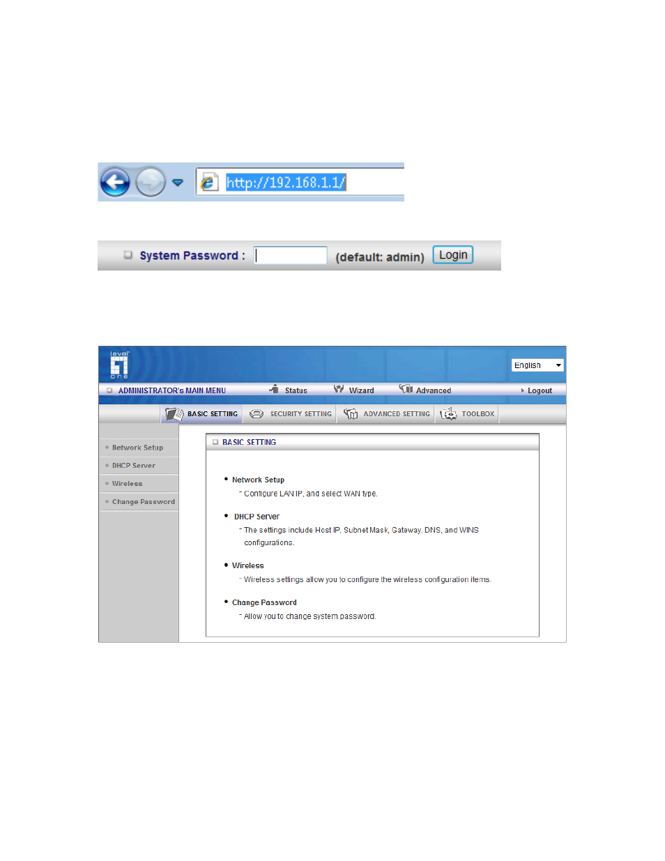 Chapter 3 making configuration, 1 basic setting, Chapter 3 | Making configuration | LevelOne WBR-6803 User Manual | Page 18 / 66