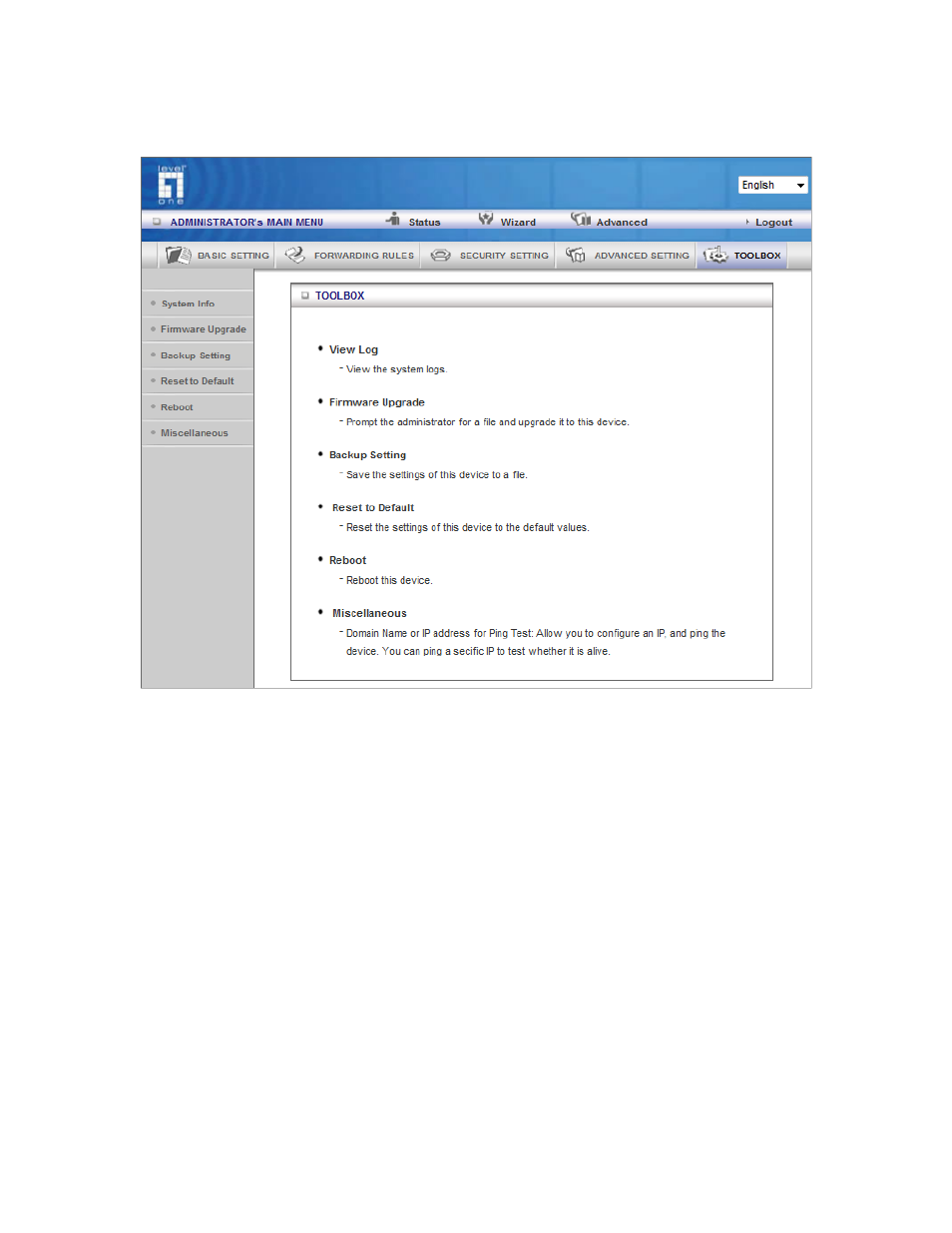 5 tool box | LevelOne WBR-6803 User Manual | Page 53 / 66