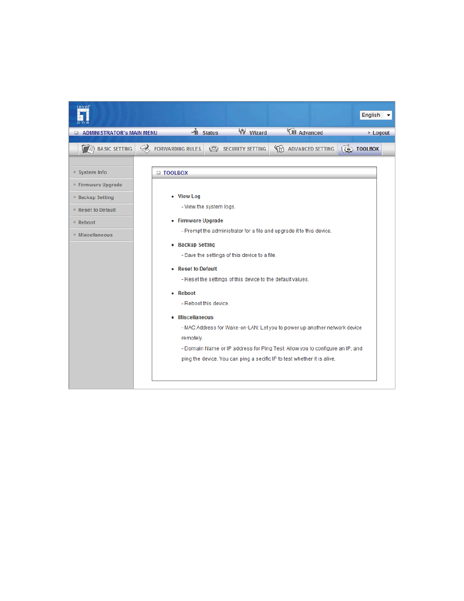 5 tool box | LevelOne WBR-6804 User Manual | Page 56 / 70