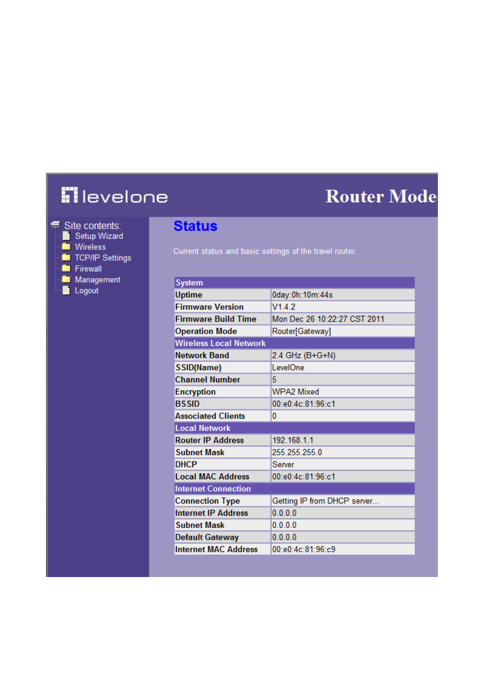 2 the graphic user interface | LevelOne WBR-6805 User Manual | Page 14 / 49