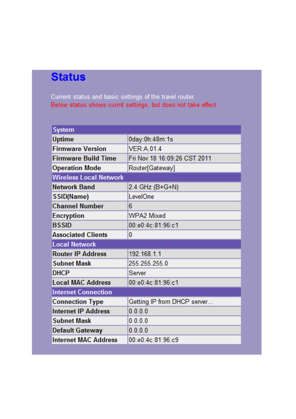7 management, 1 status | LevelOne WBR-6805 User Manual | Page 42 / 49