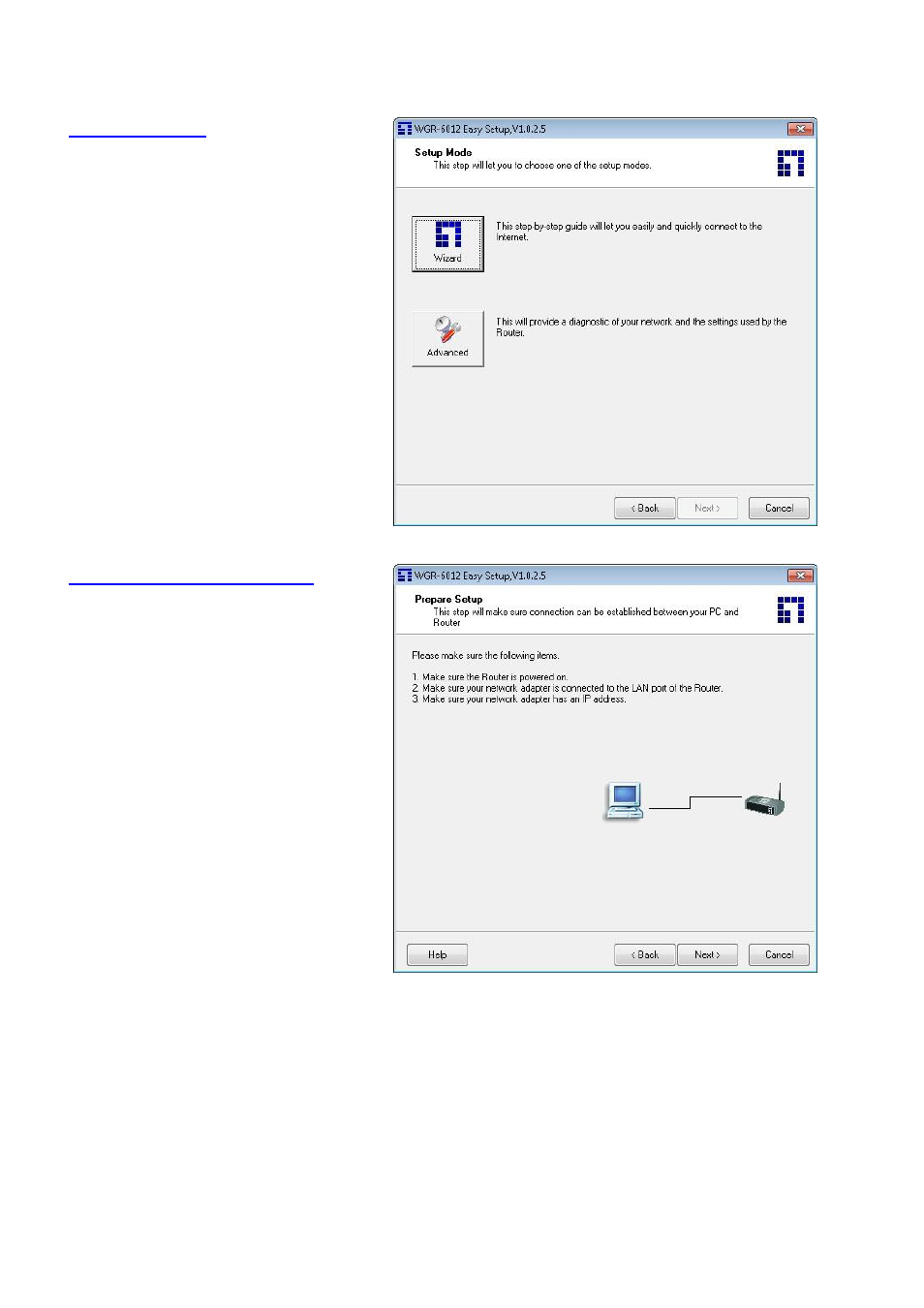 2 setup mode, 3 advanced mode setup | LevelOne WGR-6012 User Manual | Page 11 / 83