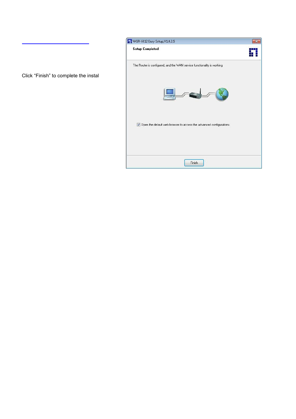 11 setup completed | LevelOne WGR-6012 User Manual | Page 15 / 83