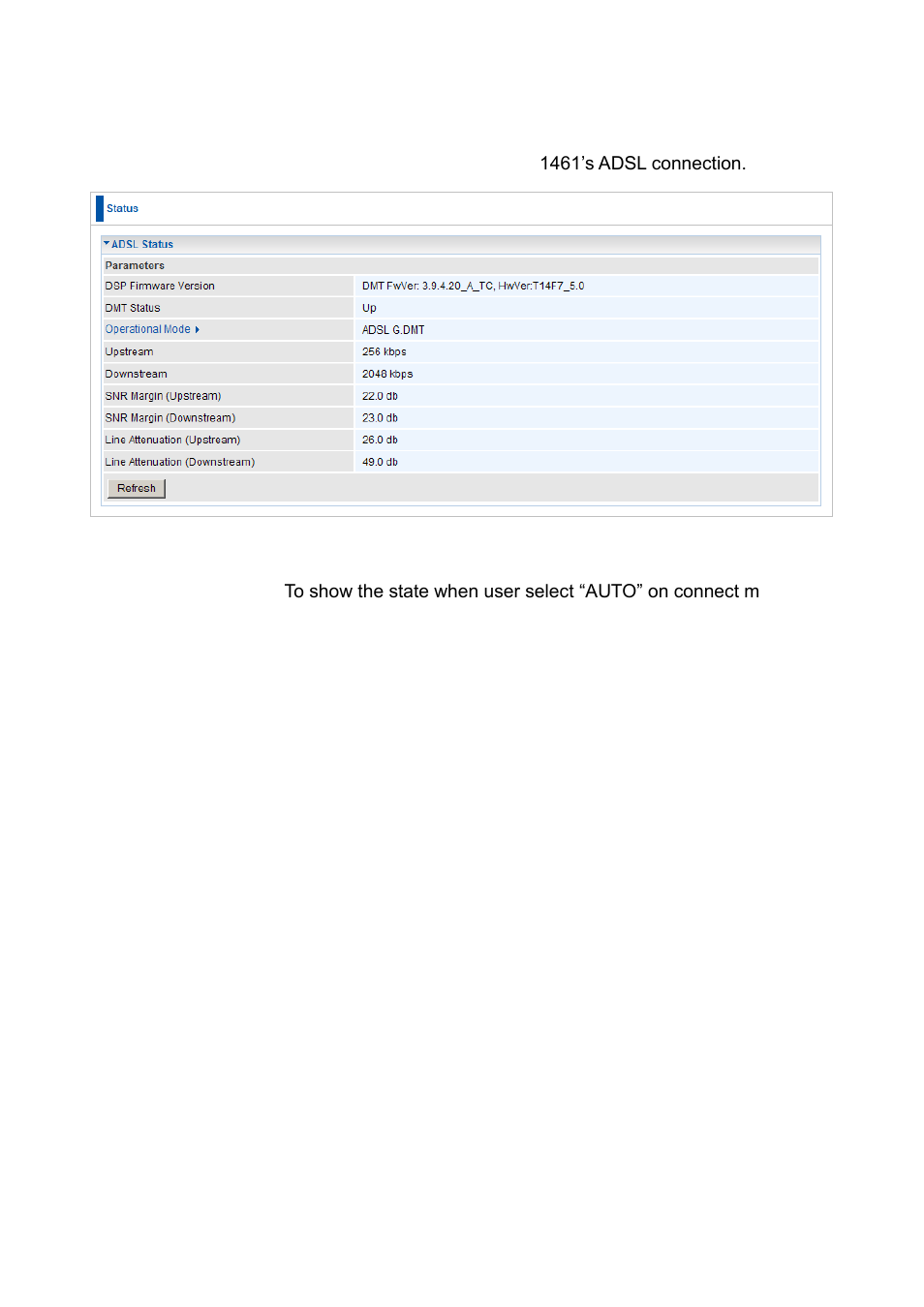 Adsl status | LevelOne FBR-1461 User Manual | Page 34 / 106