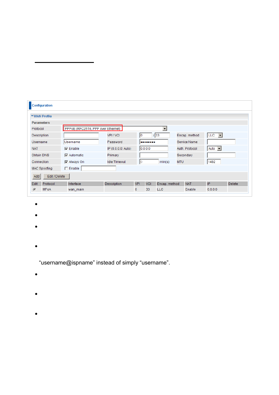 Wan profile | LevelOne FBR-1461 User Manual | Page 46 / 106