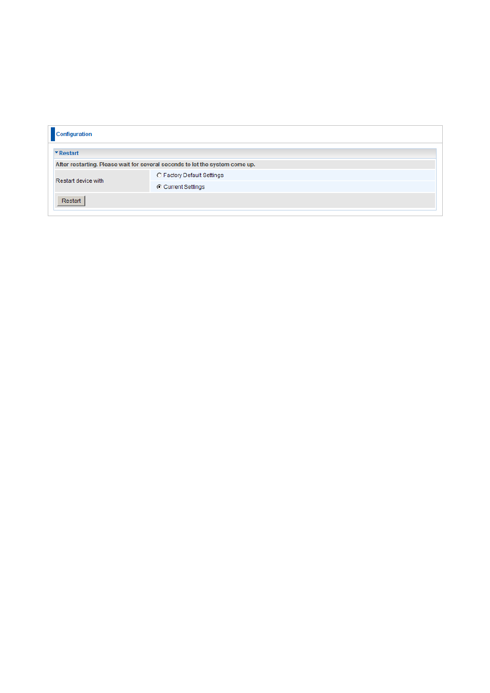 Restart router | LevelOne FBR-1461 User Manual | Page 58 / 106