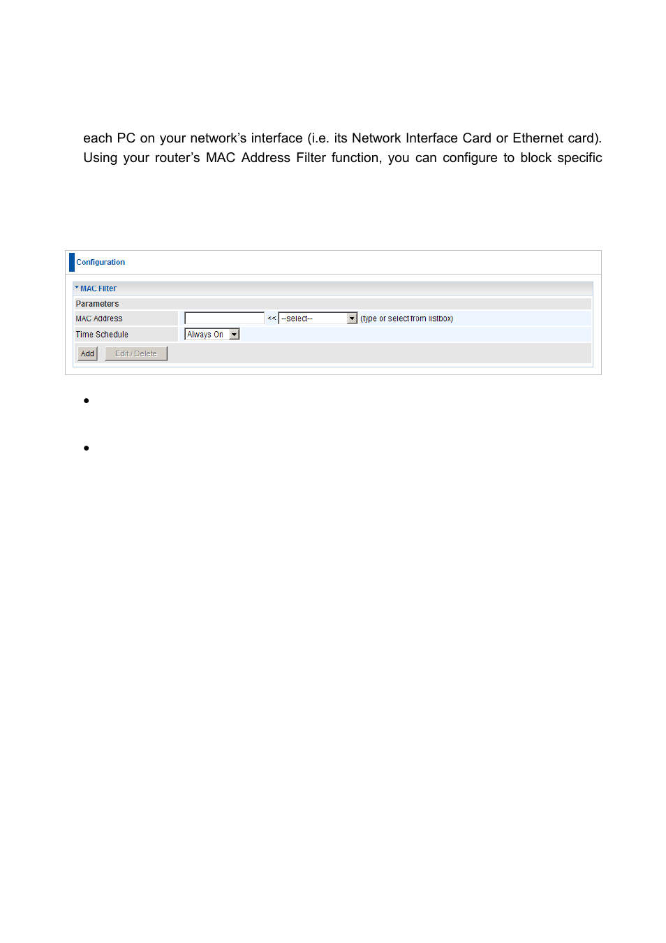 Mac filter | LevelOne FBR-1461 User Manual | Page 65 / 106