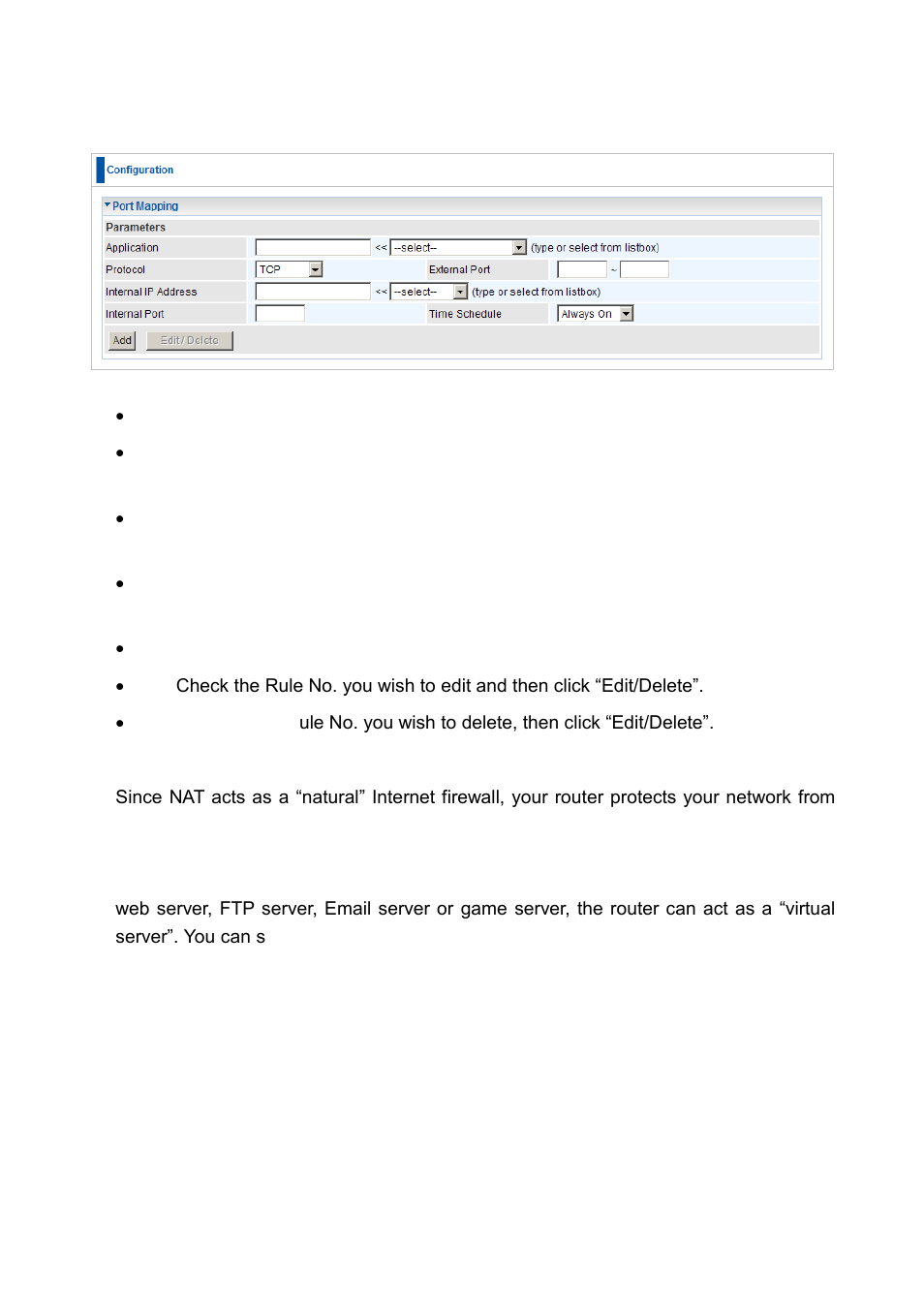 Port mapping | LevelOne FBR-1461 User Manual | Page 80 / 106