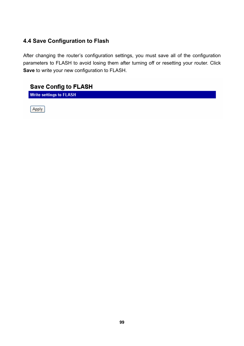 4 save configuration to flash | LevelOne WBR-3470 User Manual | Page 101 / 114
