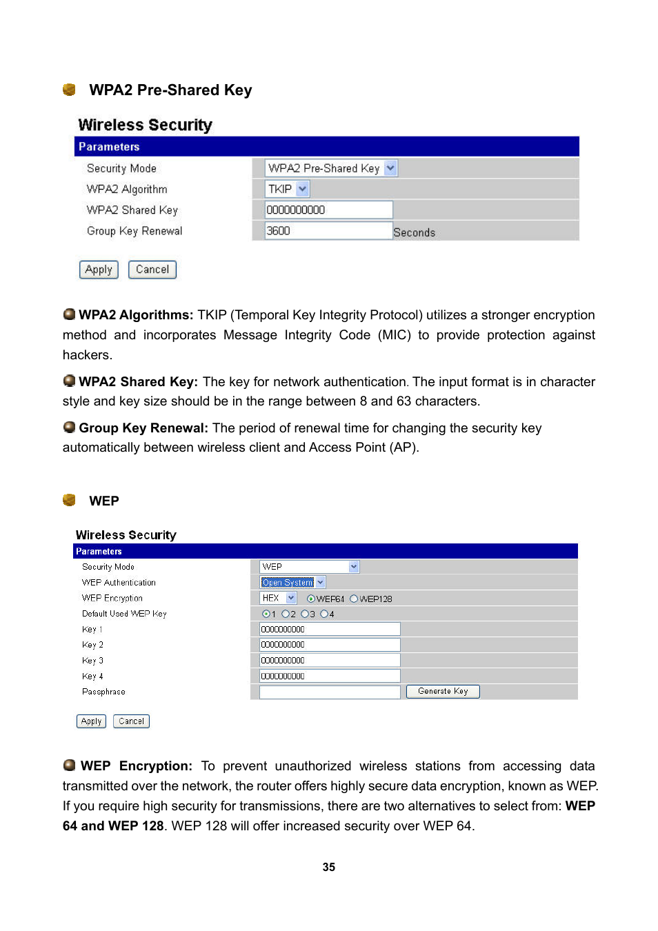 Wpa2 pre-shared key | LevelOne WBR-3470 User Manual | Page 37 / 114