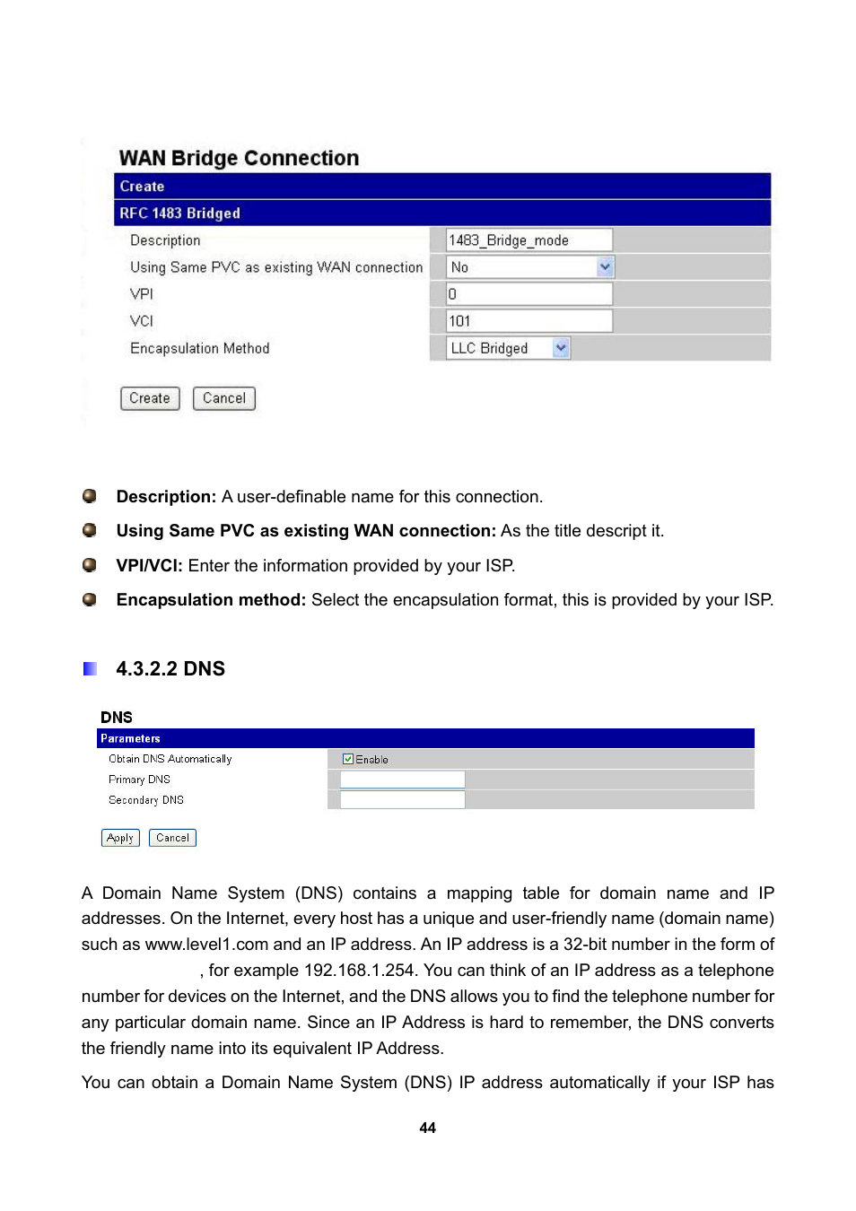 2 dns | LevelOne WBR-3470 User Manual | Page 46 / 114