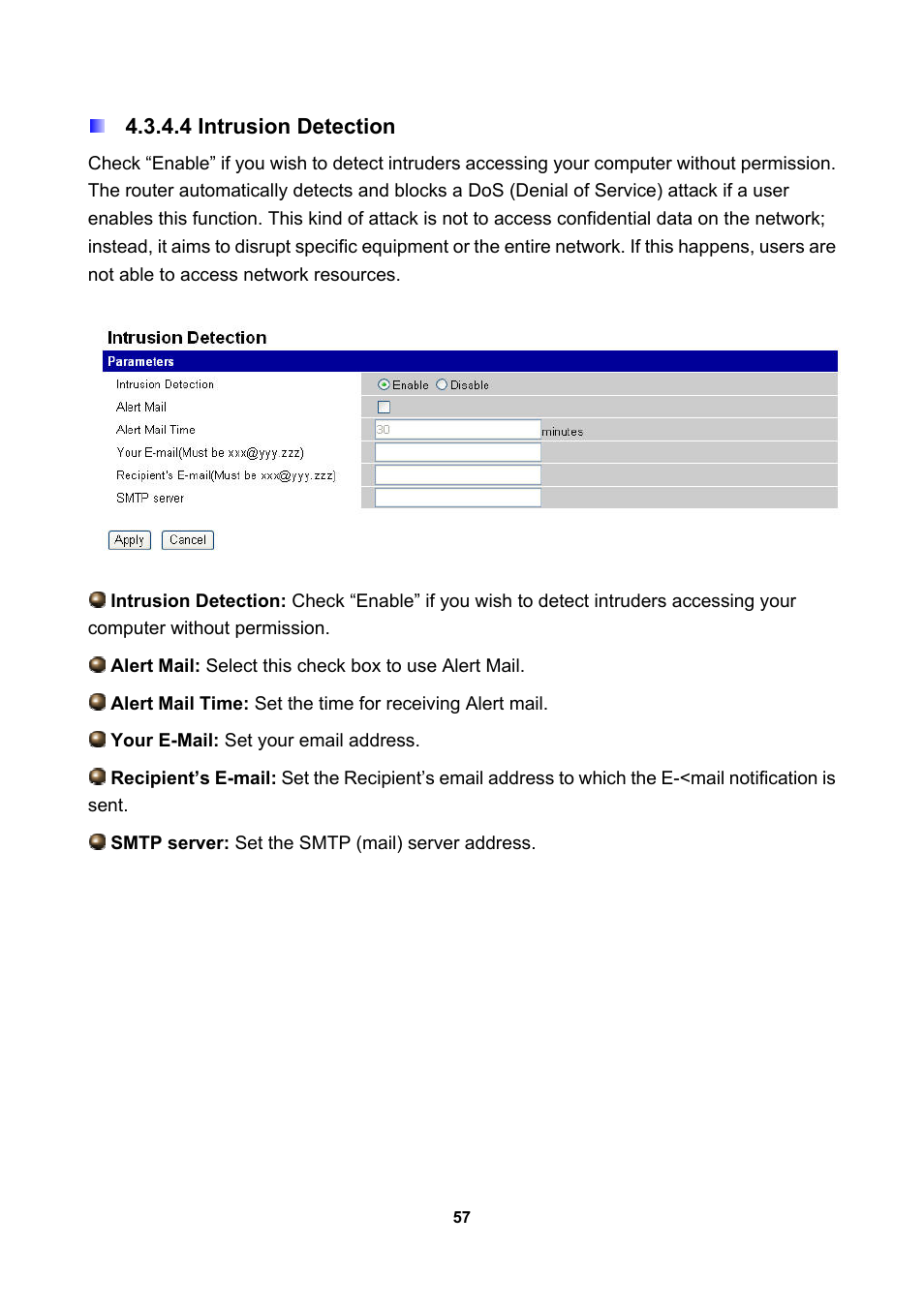 4 intrusion detection | LevelOne WBR-3470 User Manual | Page 59 / 114