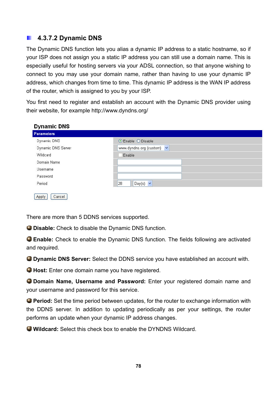 2 dynamic dns | LevelOne WBR-3470 User Manual | Page 80 / 114