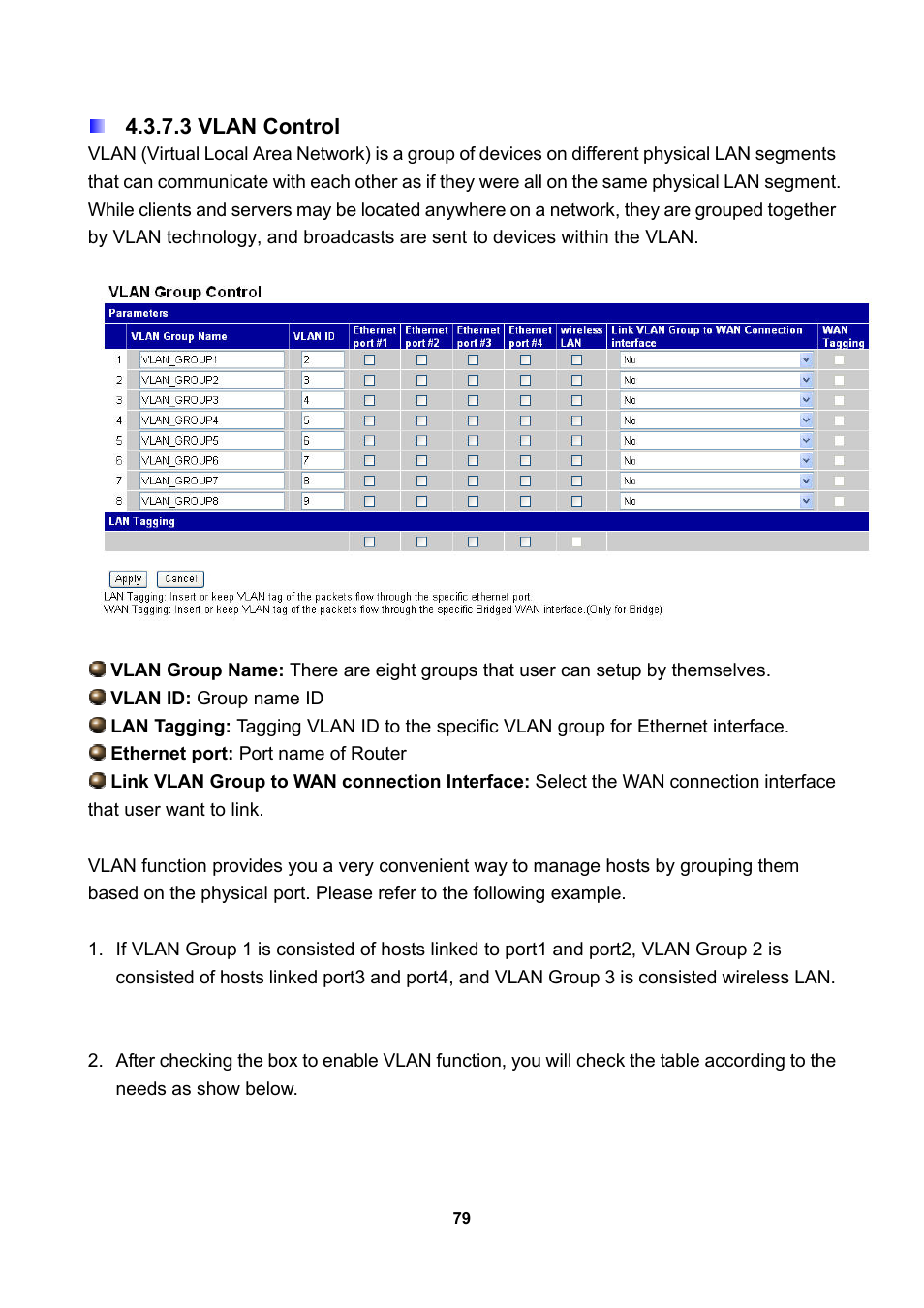 3 vlan control | LevelOne WBR-3470 User Manual | Page 81 / 114