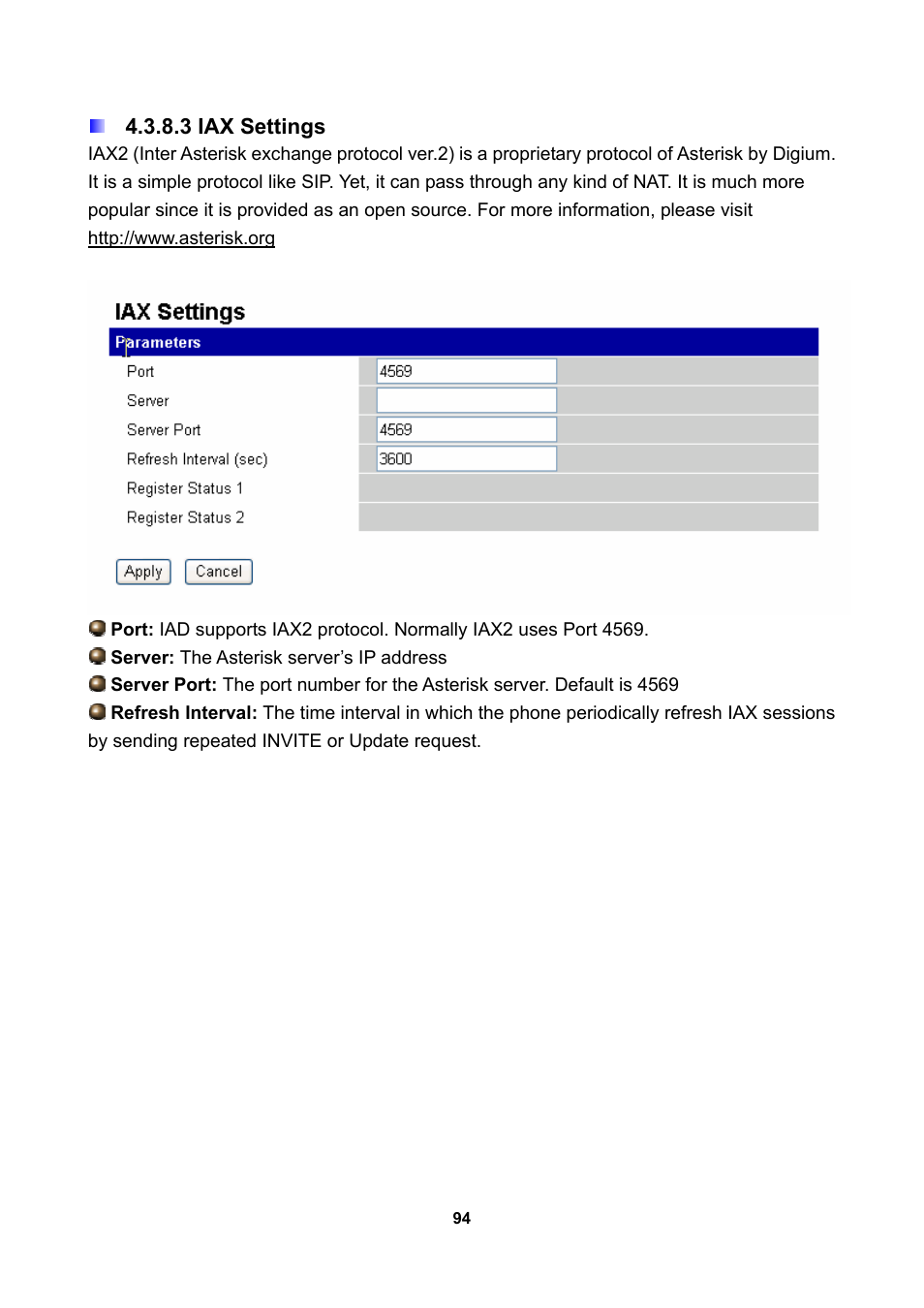 3 iax settings | LevelOne WBR-3470 User Manual | Page 96 / 114