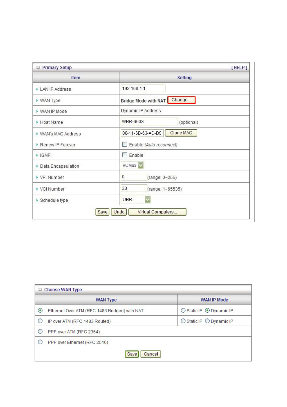 Primary setup | LevelOne WBR-6603 User Manual | Page 19 / 76