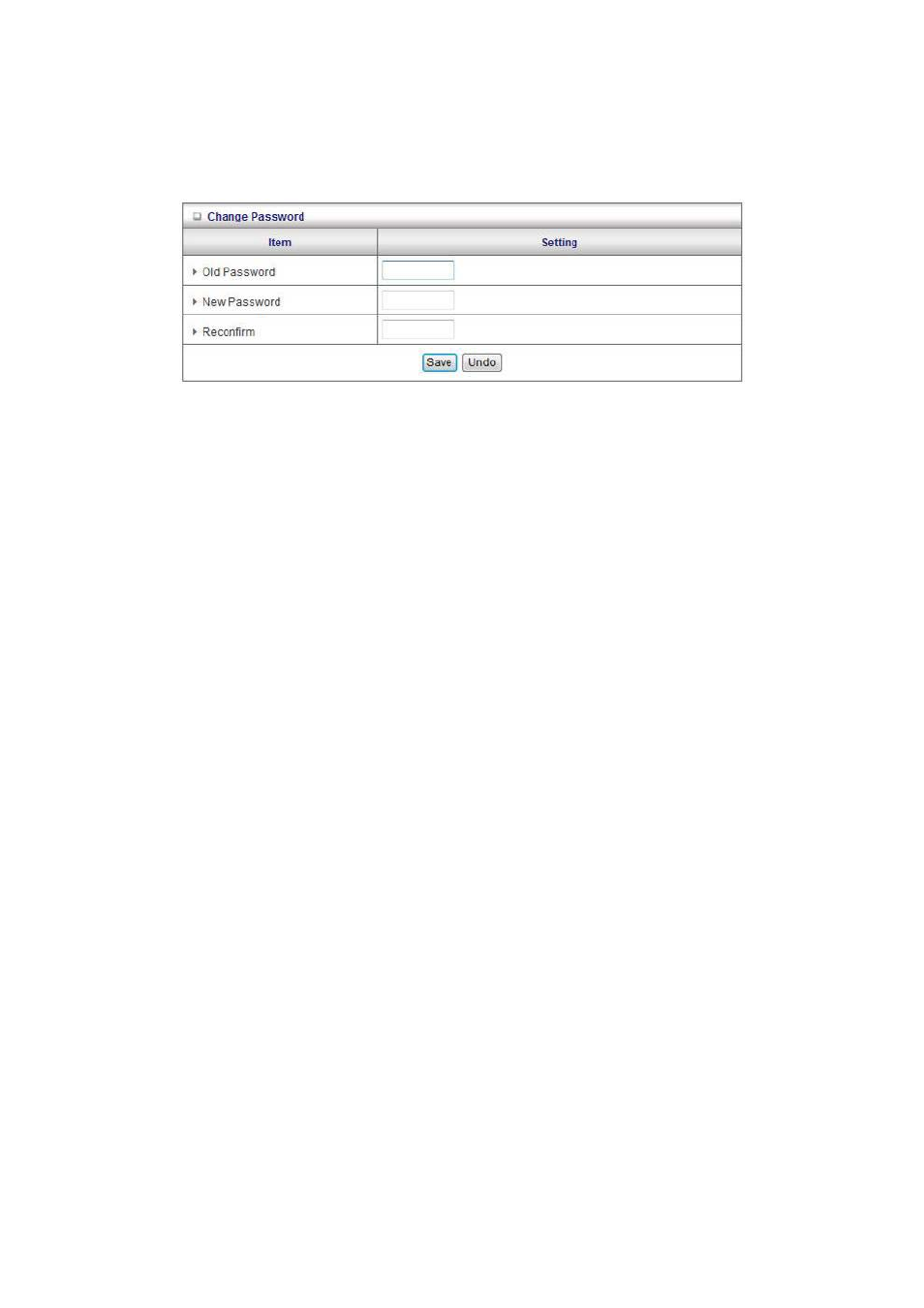 Change password | LevelOne WBR-6603 User Manual | Page 38 / 76