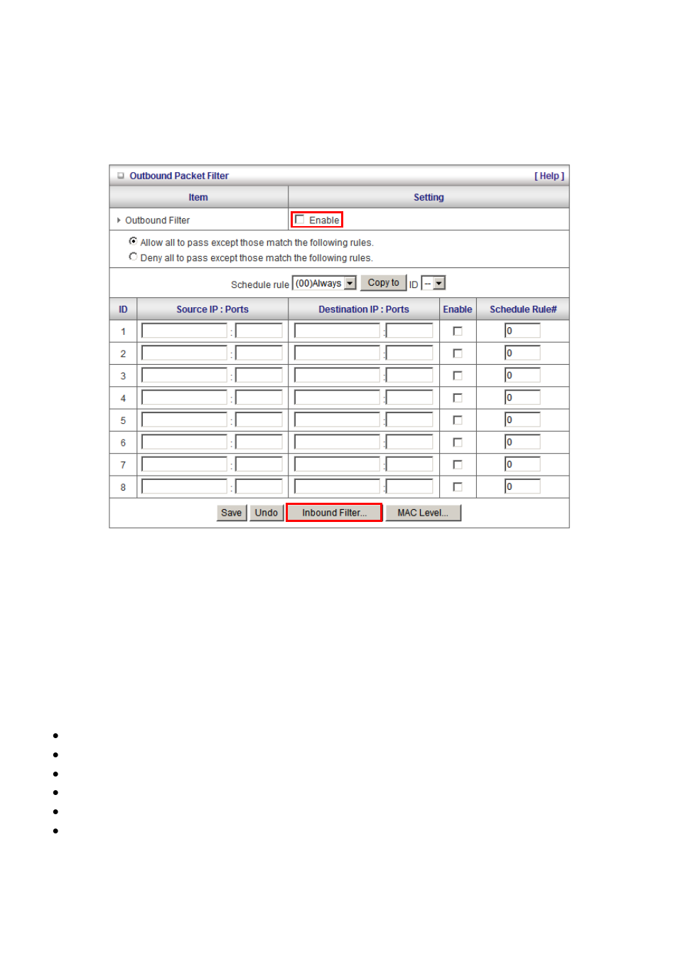 Packet filter | LevelOne WBR-6603 User Manual | Page 44 / 76