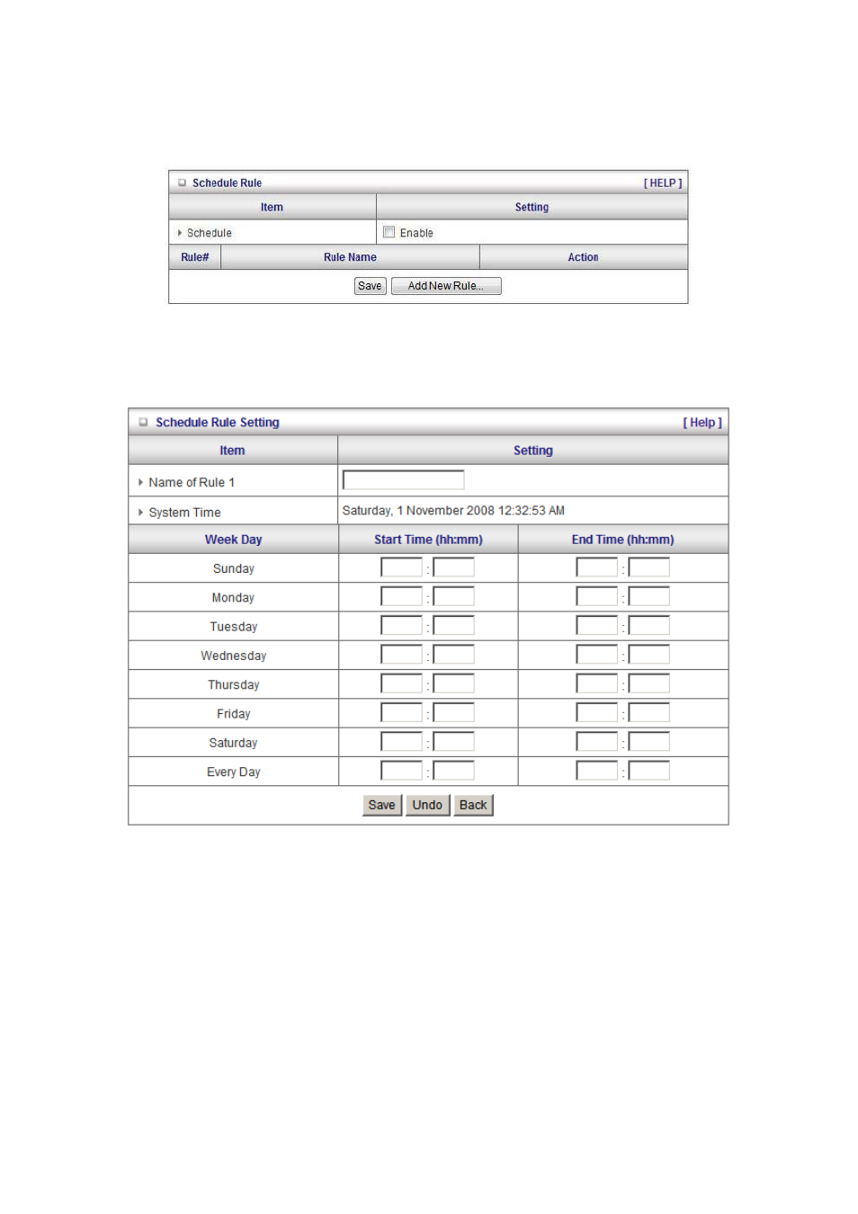 Schedule rule | LevelOne WBR-6603 User Manual | Page 61 / 76