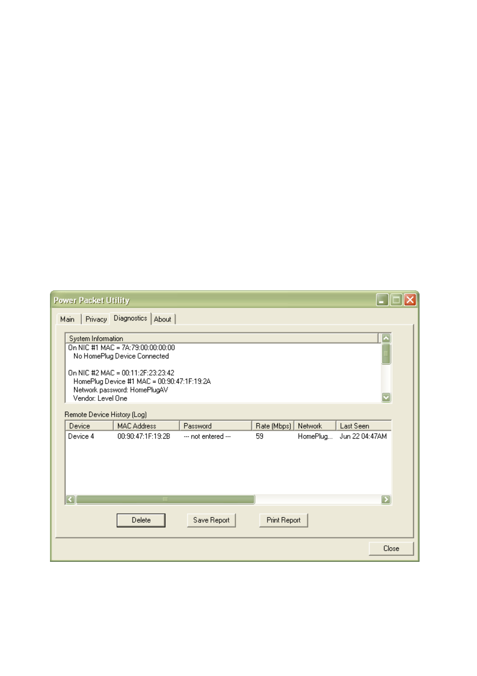 3 diagnostics screen | LevelOne PLI-3021 User Manual | Page 23 / 28