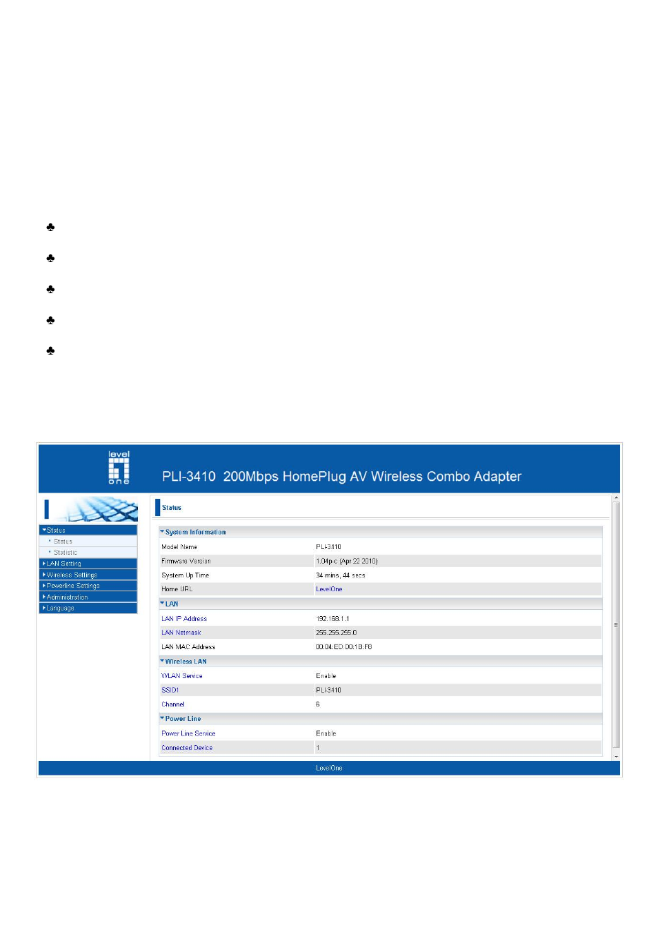 Chapter 4: ui configuration | LevelOne PLI-3410 User Manual | Page 45 / 69