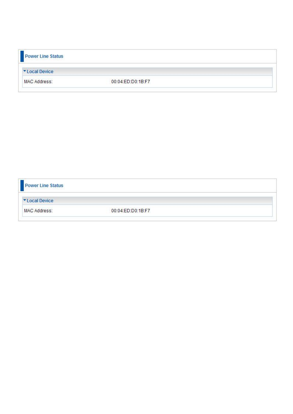 Power line settings, Status | LevelOne PLI-3410 User Manual | Page 60 / 69