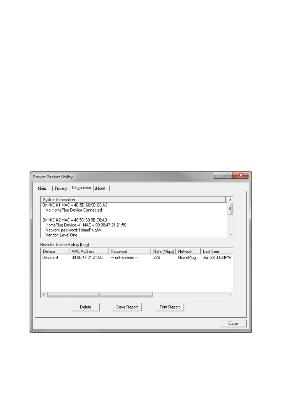 3 diagnostics screen | LevelOne PLI-4510 User Manual | Page 24 / 29