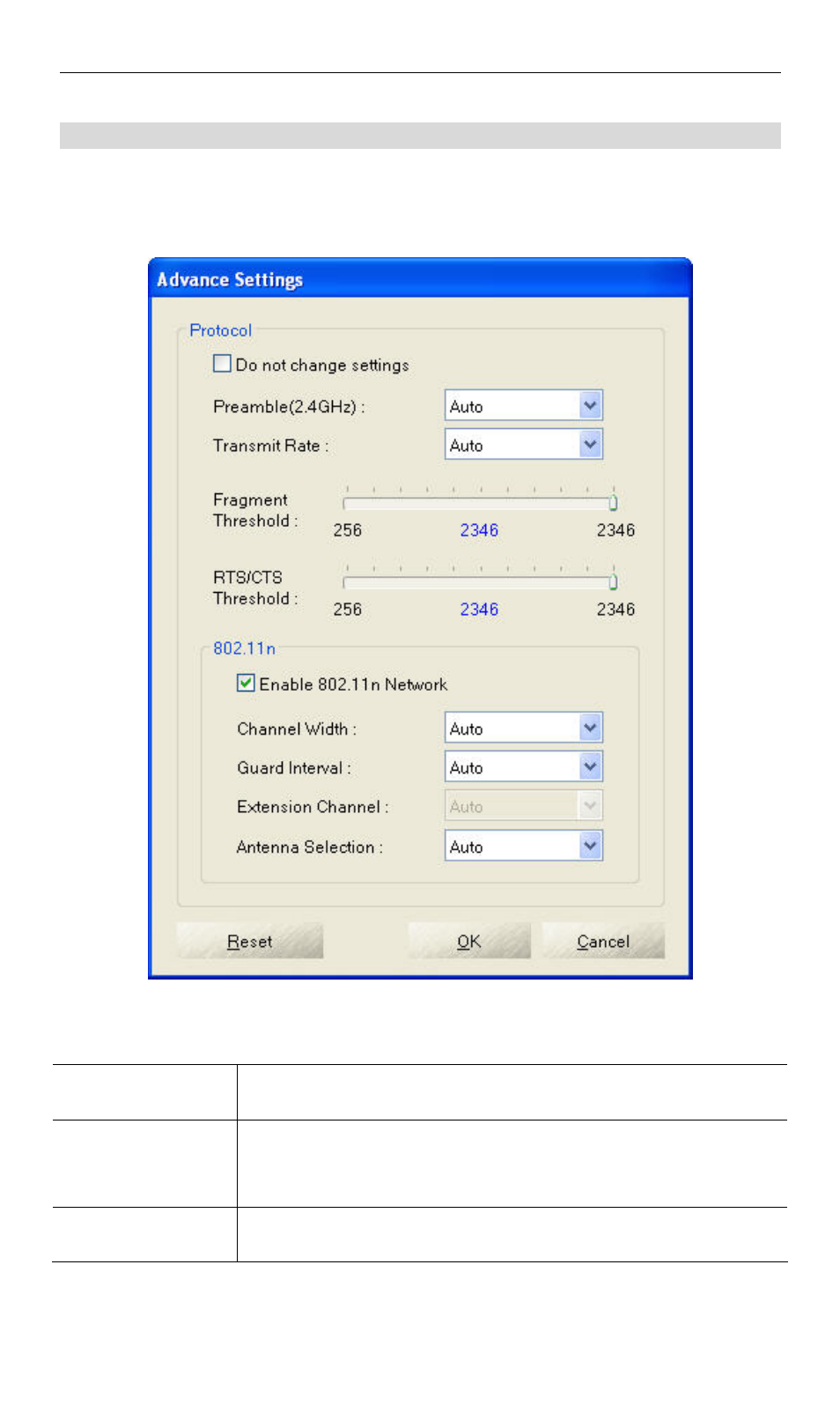 Advanced settings screen, Data - advanced settings screen | LevelOne WPC-0600 User Manual | Page 20 / 28