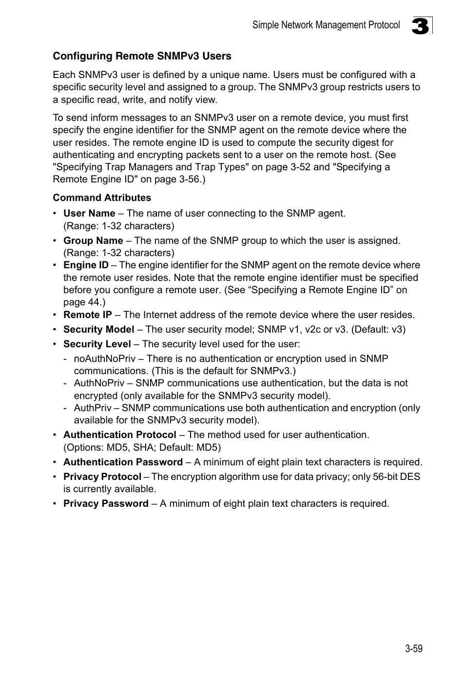 Configuring remote snmpv3 users | LevelOne FGL-2870 User Manual | Page 113 / 800