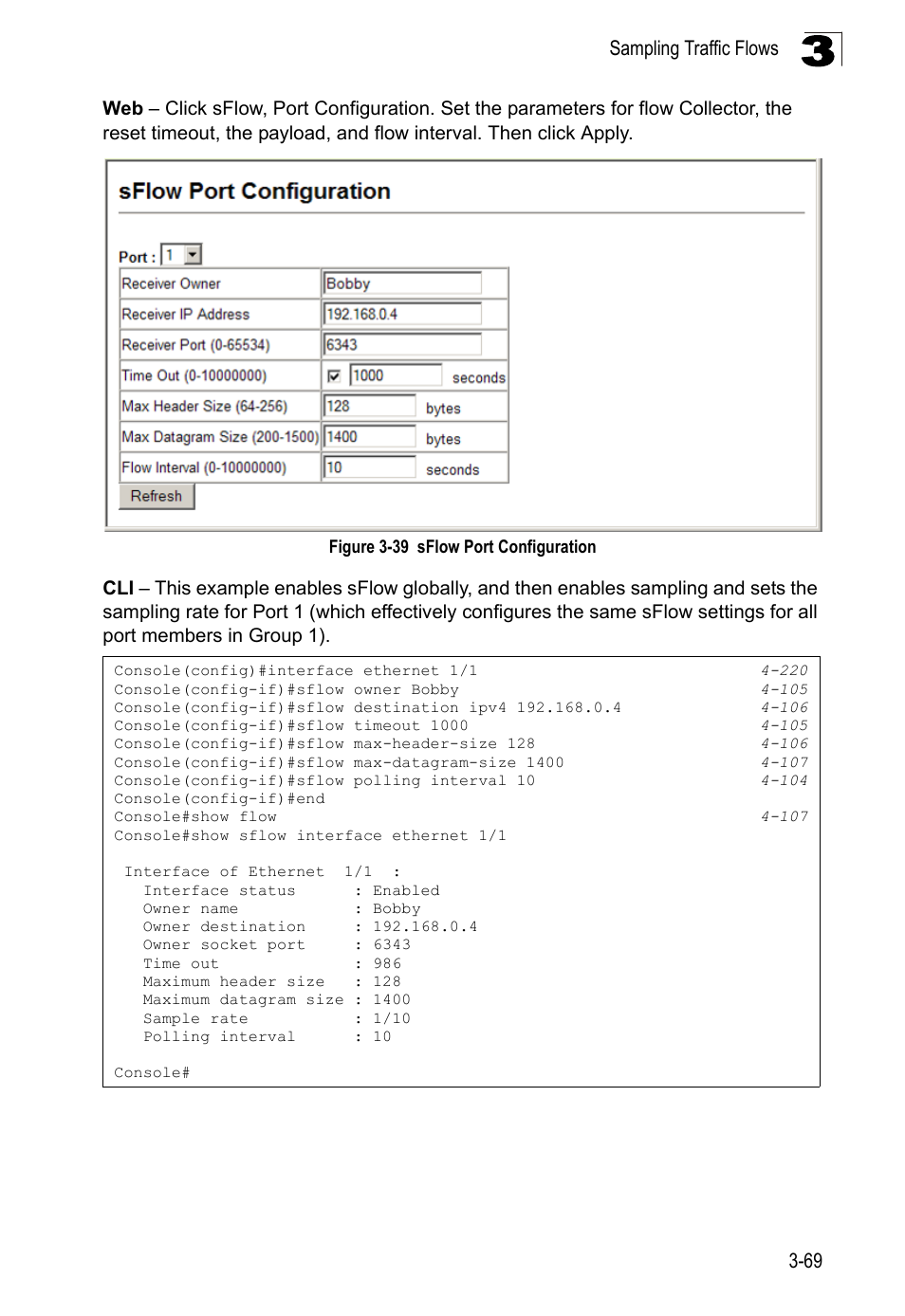 Figure 3-39, Sflow port configuration | LevelOne FGL-2870 User Manual | Page 123 / 800