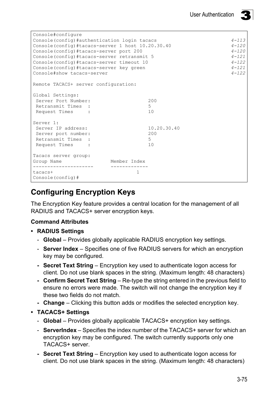Configuring encryption keys | LevelOne FGL-2870 User Manual | Page 129 / 800