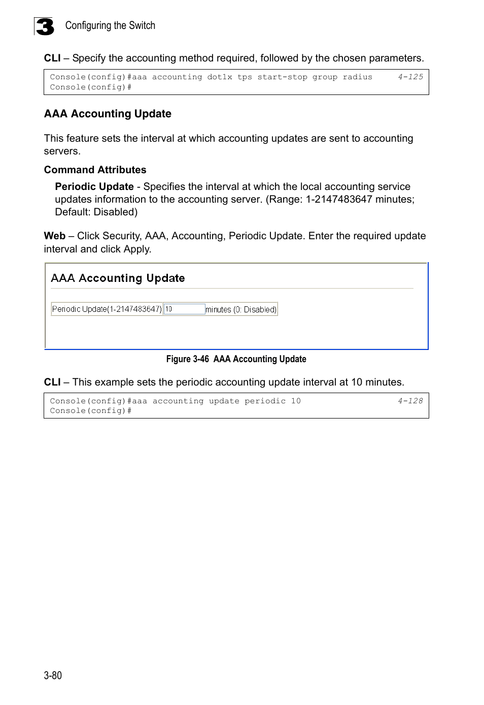 Aaa accounting update, Figure 3-46 | LevelOne FGL-2870 User Manual | Page 134 / 800