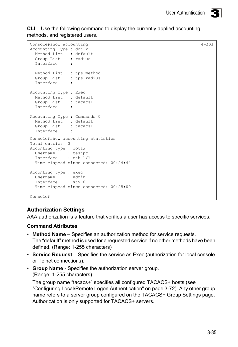 Authorization settings | LevelOne FGL-2870 User Manual | Page 139 / 800
