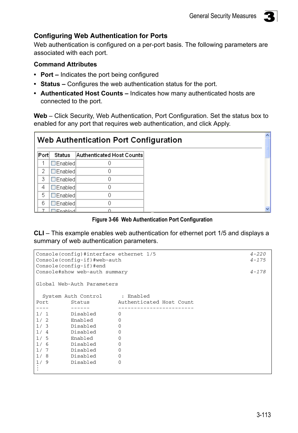 Configuring web authentication for ports, Figure 3-66, Web authentication port configuration | LevelOne FGL-2870 User Manual | Page 167 / 800