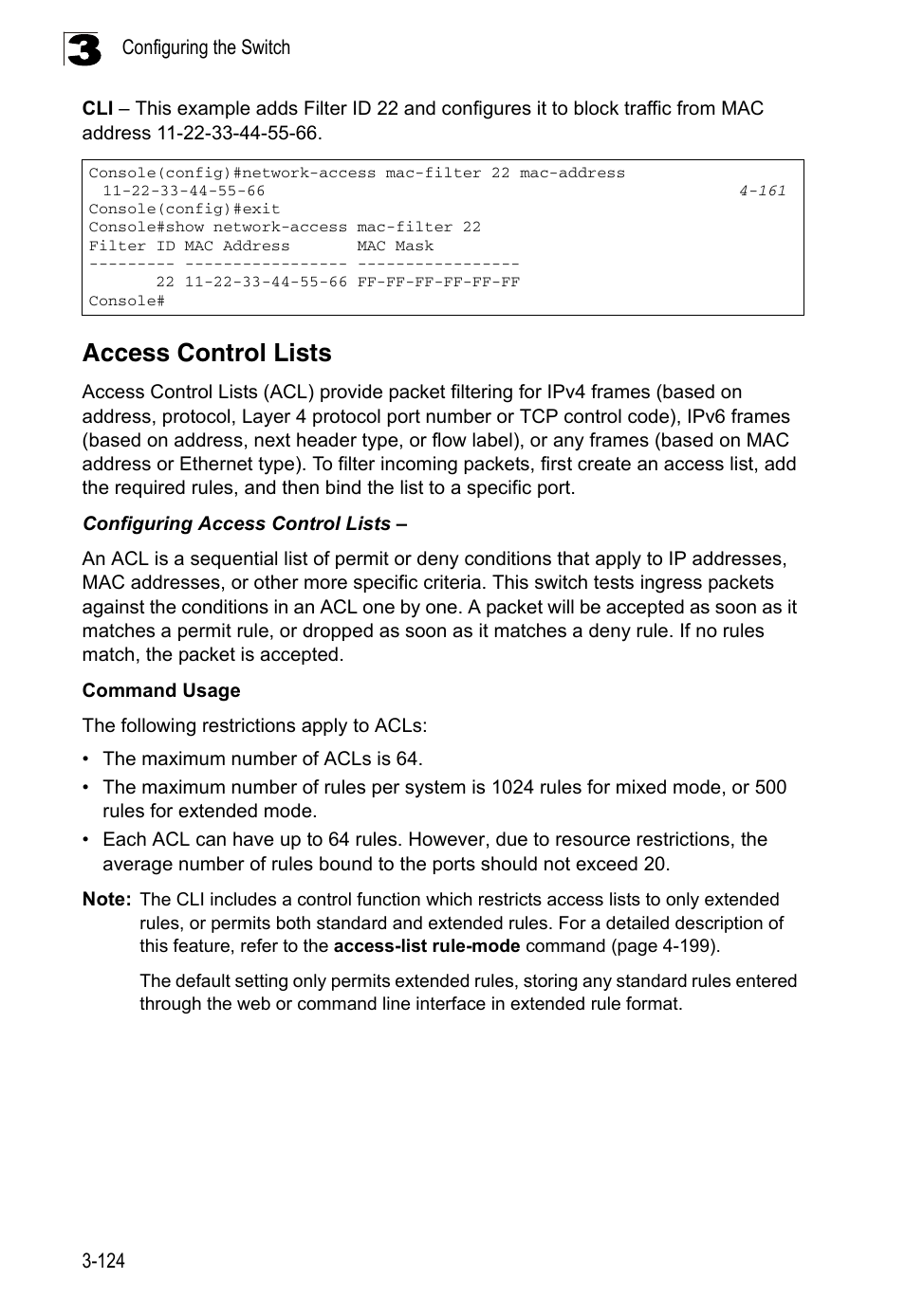 Access control lists | LevelOne FGL-2870 User Manual | Page 178 / 800