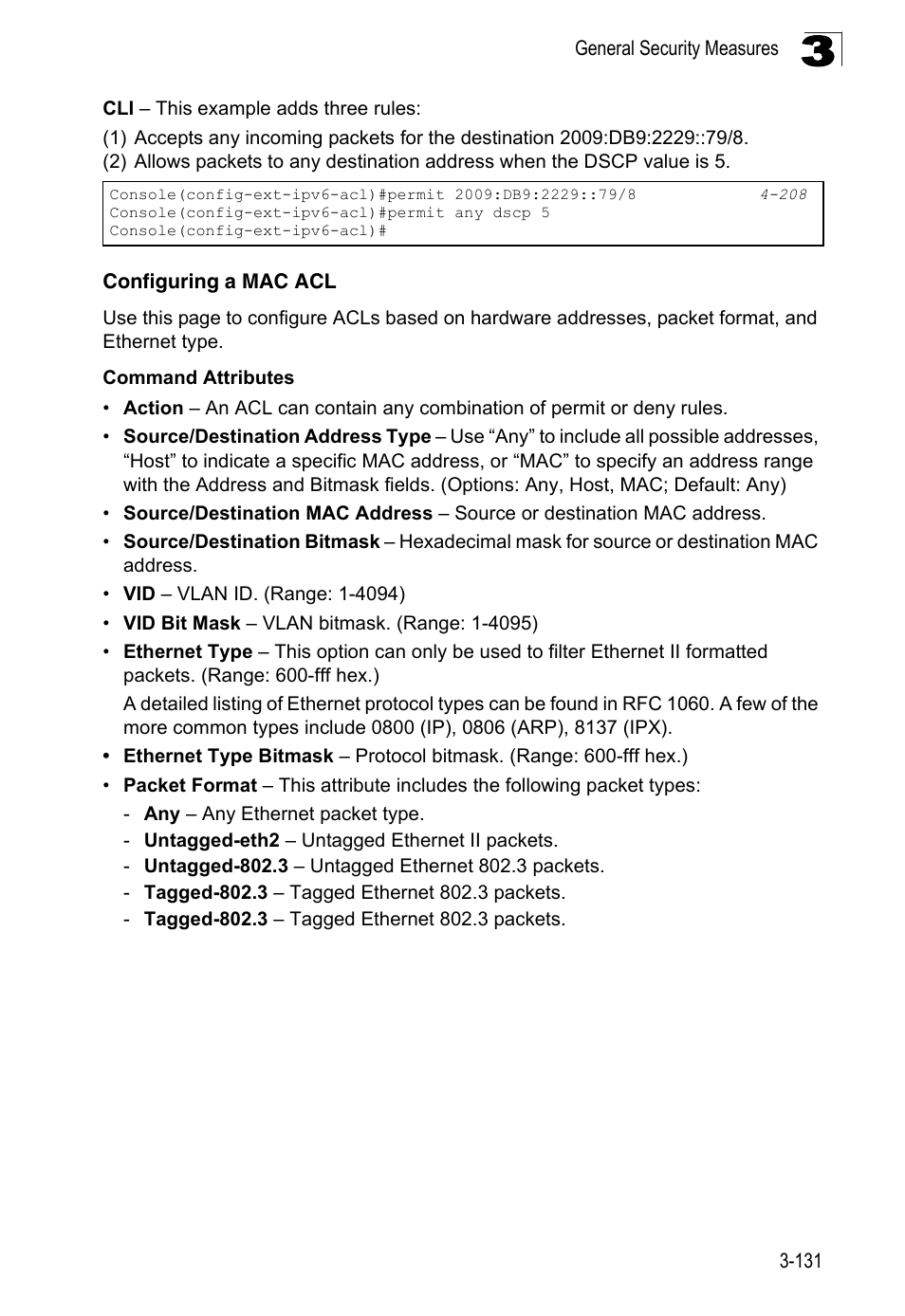Configuring a mac acl | LevelOne FGL-2870 User Manual | Page 185 / 800