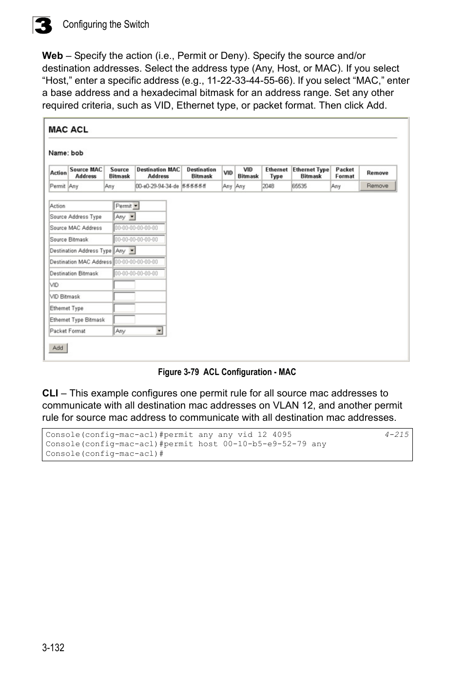 Figure 3-79, Acl configuration - mac | LevelOne FGL-2870 User Manual | Page 186 / 800
