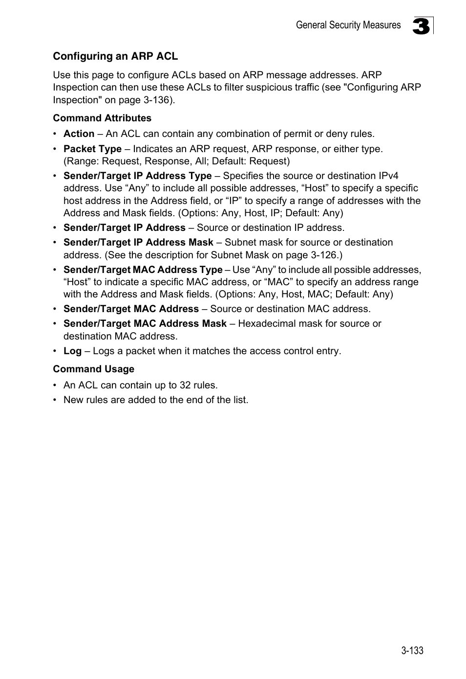 Configuring an arp acl | LevelOne FGL-2870 User Manual | Page 187 / 800