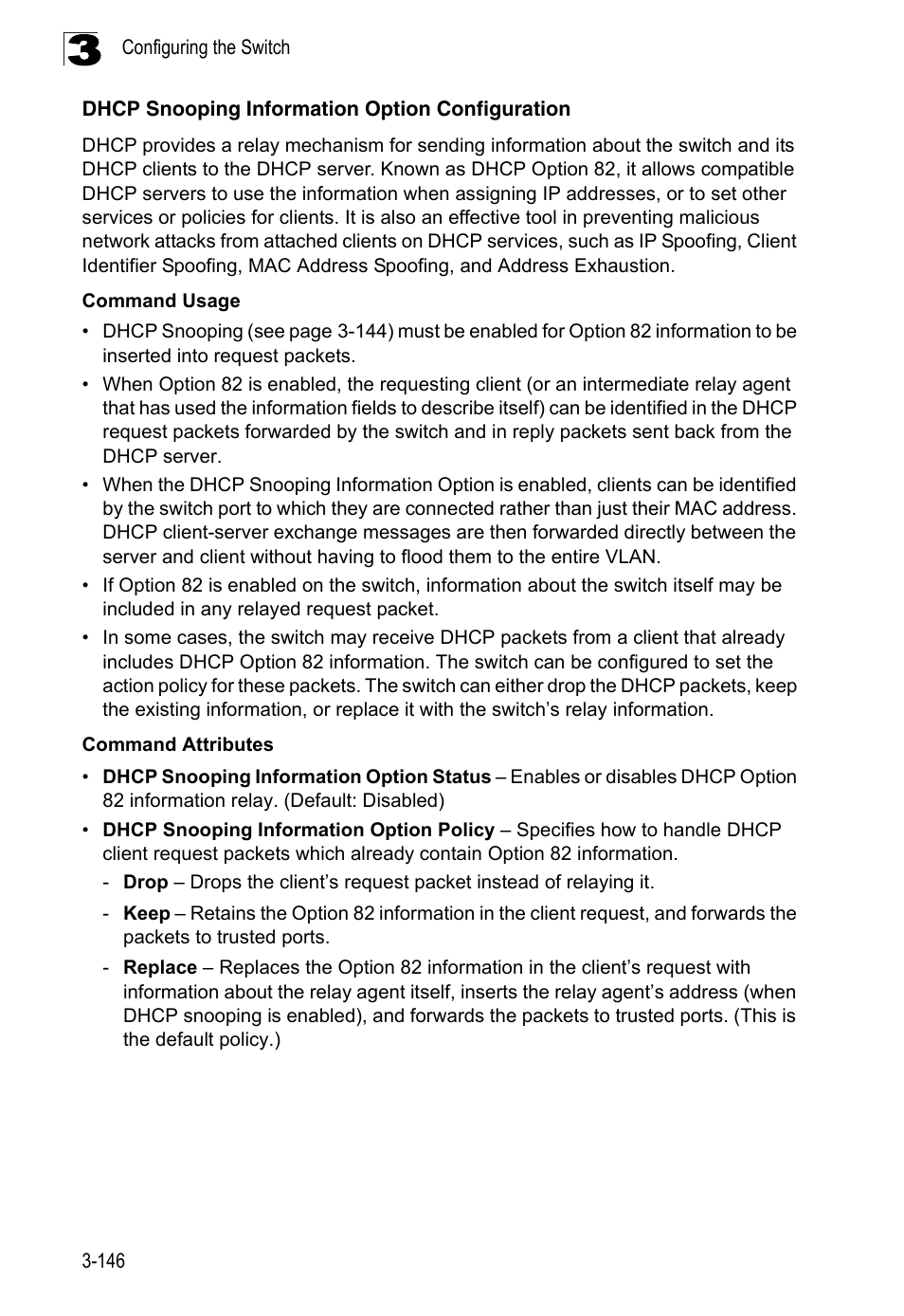 Dhcp snooping information option configuration | LevelOne FGL-2870 User Manual | Page 200 / 800