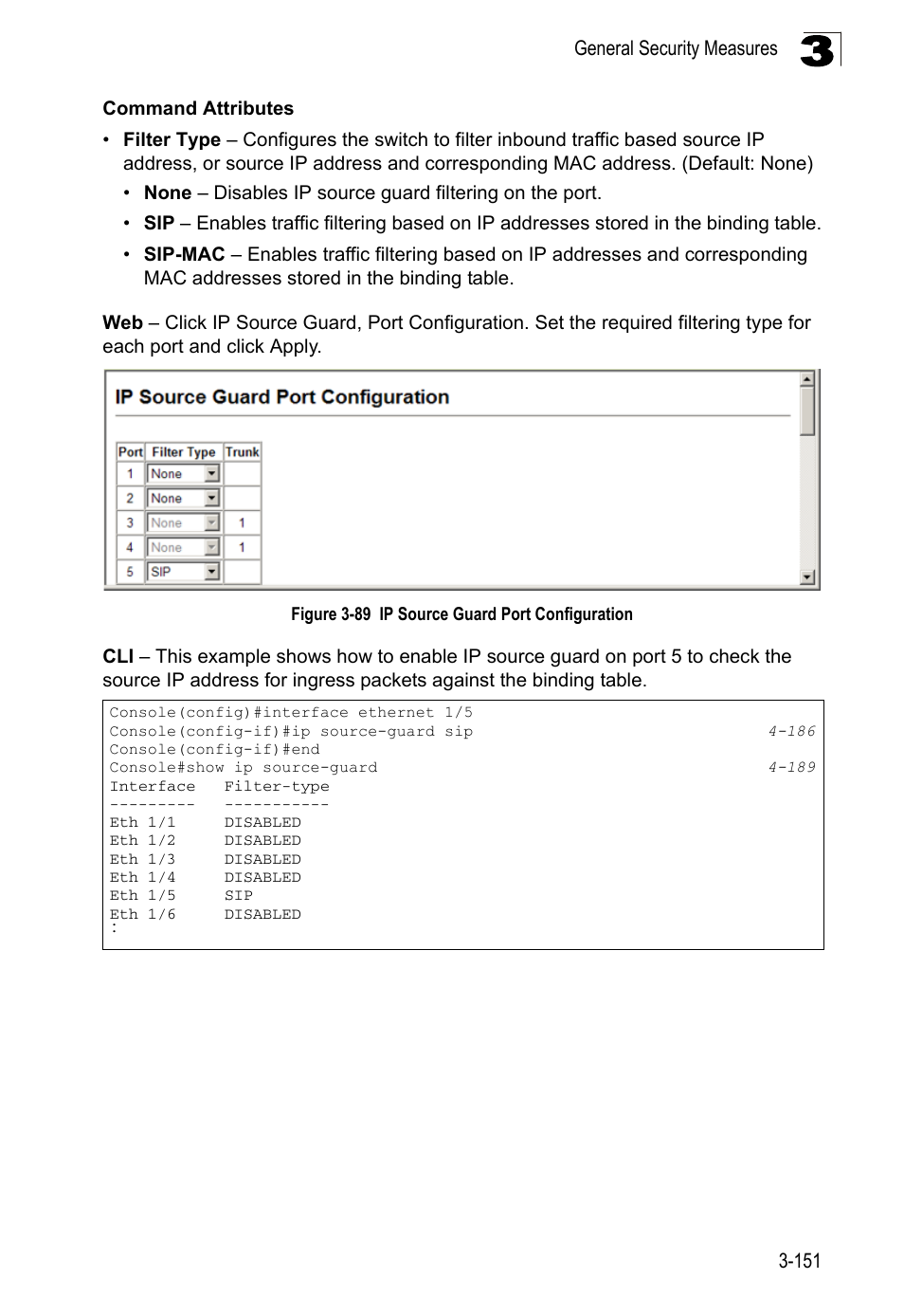 Figure 3-89, Ip source guard port configuration | LevelOne FGL-2870 User Manual | Page 205 / 800