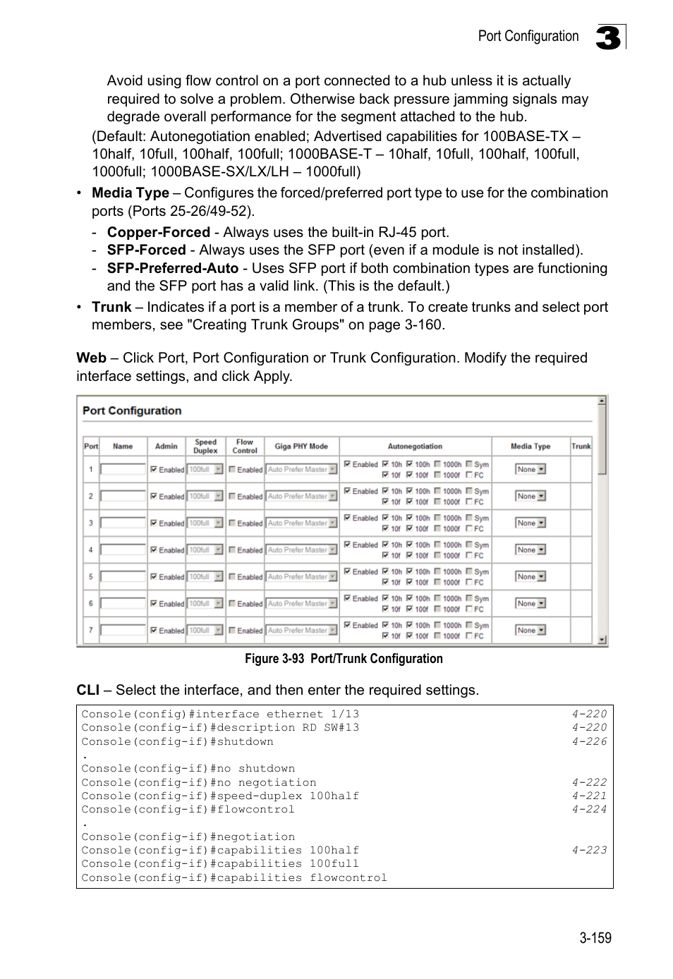 Figure 3-93, Port/trunk configuration | LevelOne FGL-2870 User Manual | Page 213 / 800