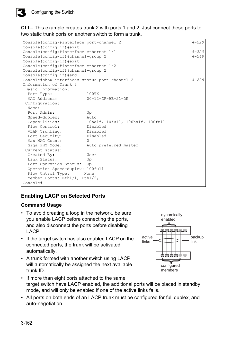 Enabling lacp on selected ports | LevelOne FGL-2870 User Manual | Page 216 / 800