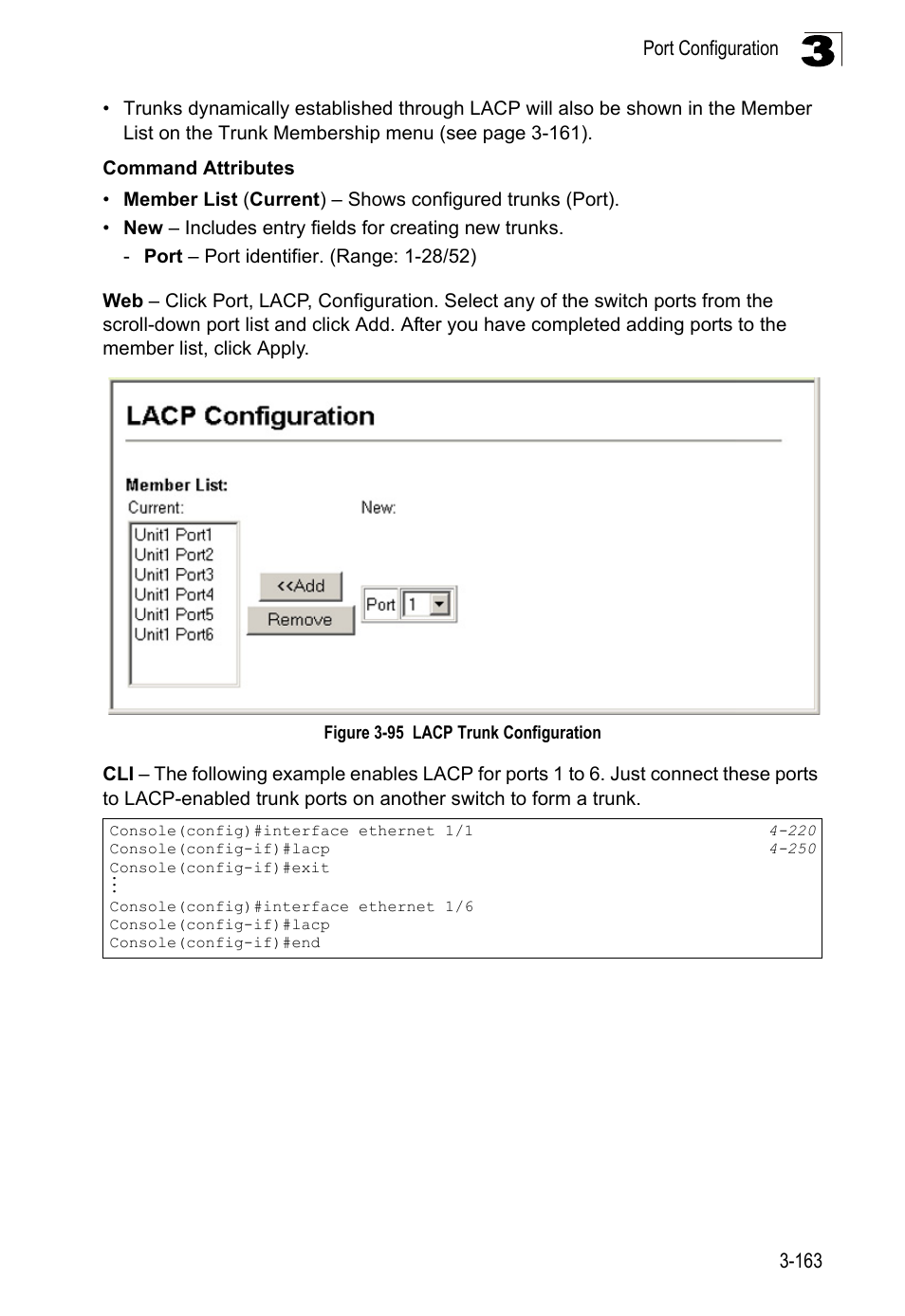Figure 3-95, Lacp trunk configuration | LevelOne FGL-2870 User Manual | Page 217 / 800