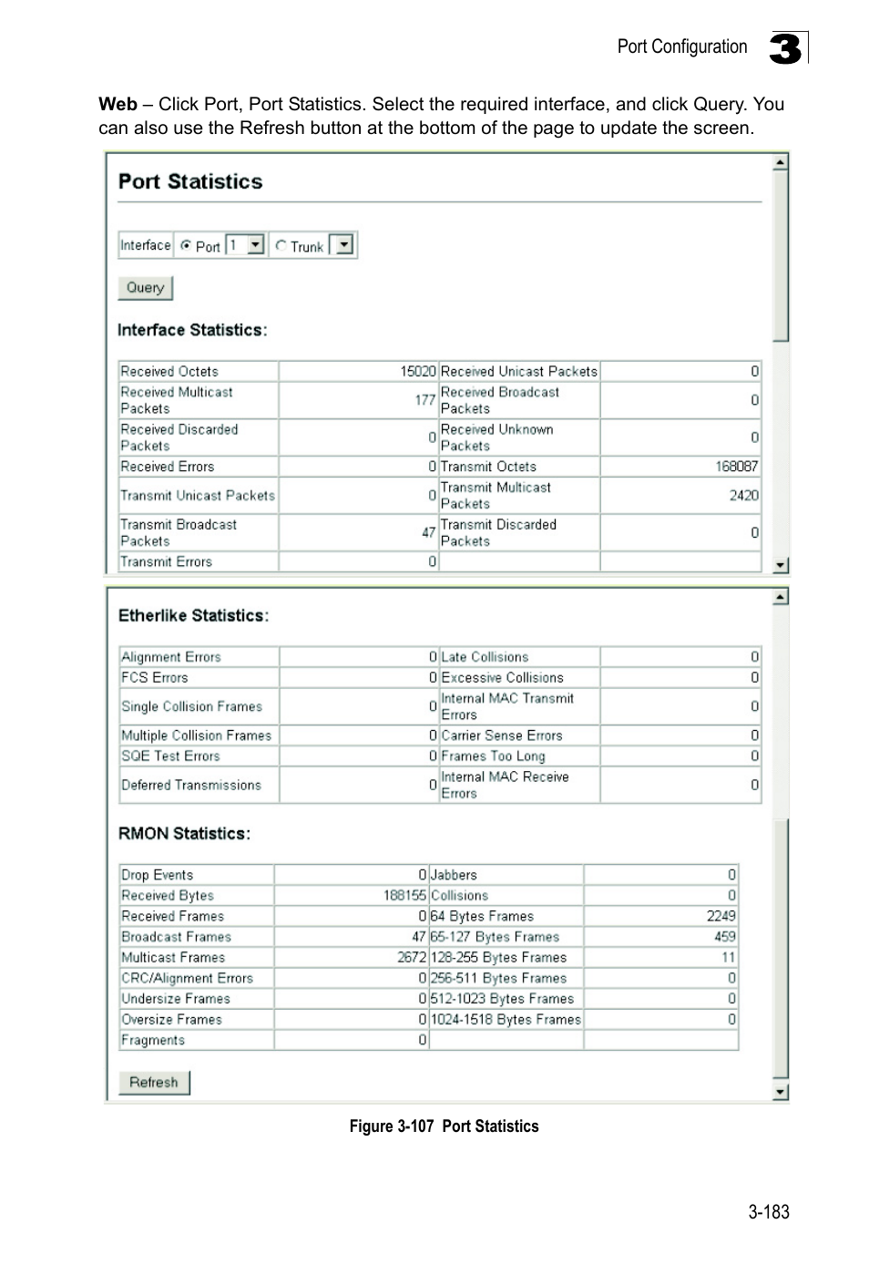 Figure 3-107, Port statistics | LevelOne FGL-2870 User Manual | Page 237 / 800