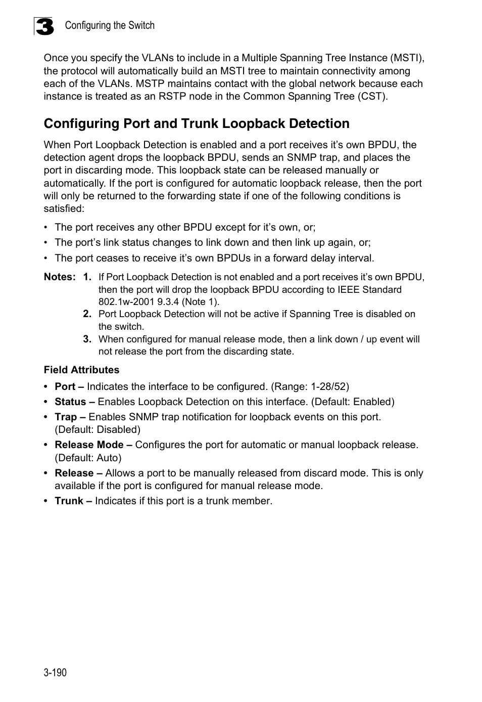 Configuring port and trunk loopback detection | LevelOne FGL-2870 User Manual | Page 244 / 800