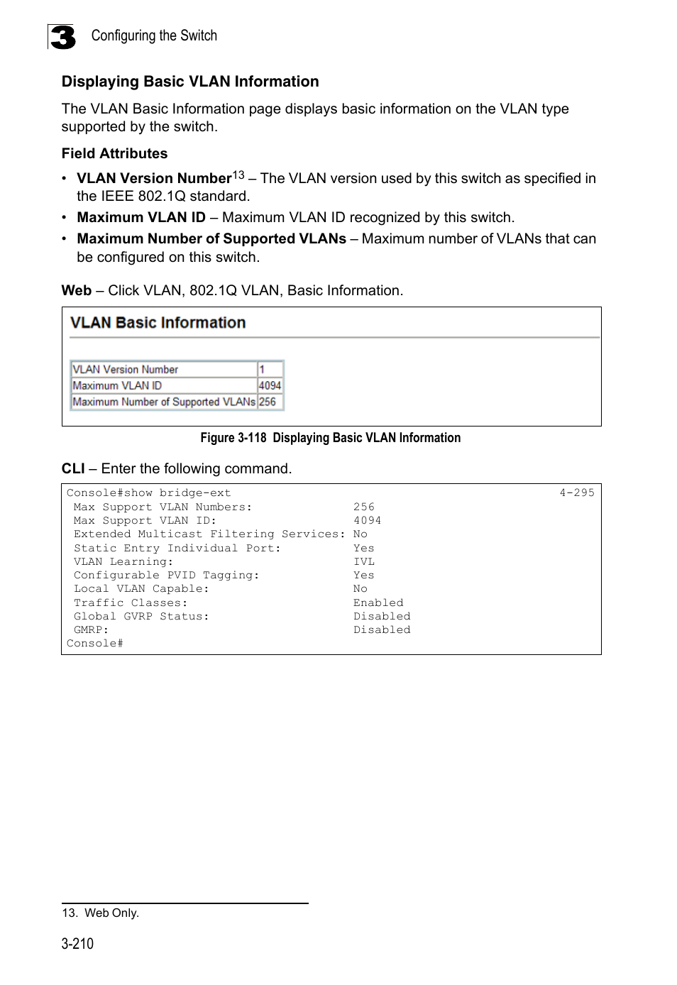 Displaying basic vlan information, Figure 3-118 | LevelOne FGL-2870 User Manual | Page 264 / 800